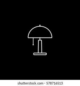 Lamp Line Icon On Black Background