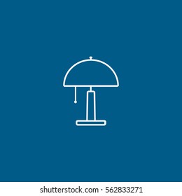 Lamp Line Icon On Blue Background