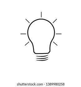 Lamp line icon on white background. Vector illustration.
