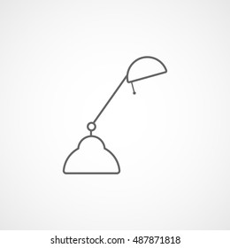 Lamp Line Icon On White Background