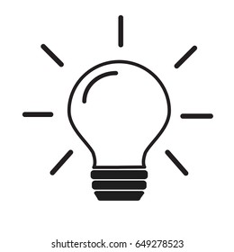 Lamp line icon on white background. Vector illustration.
