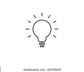 Lamp line icon on white background. Vector illustration. Lightbulb line idea icon