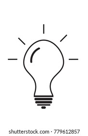 Lamp line icon on white background. Light bulb Vector illustration.
