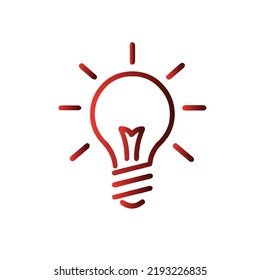 Lamp line icon set. Idea lamp icon collection. Flat style