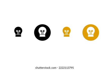 Lamp line icon set. Idea lamp icon collection. Flat style - stock vector.	