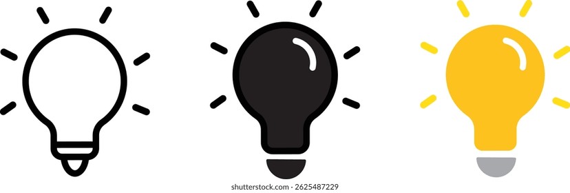 Lamp line icon set. Idea lamp icon collection. management lamp concept. Idea icon symbol  background,
