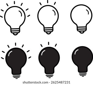 Lamp line icon set. Idea lamp icon collection. management lamp concept. Idea icon symbol  background,
