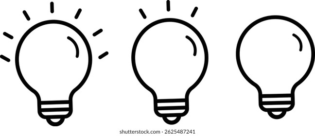 Lamp line icon set. Idea lamp icon collection. management lamp concept. Idea icon symbol  background,
