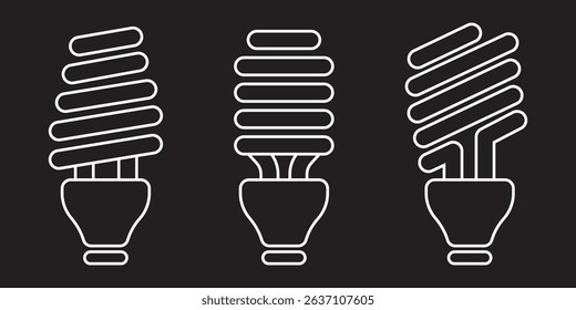 Lamp line icon set. Idea lamp icon collection. Flat style - stock vector. EPS 10.