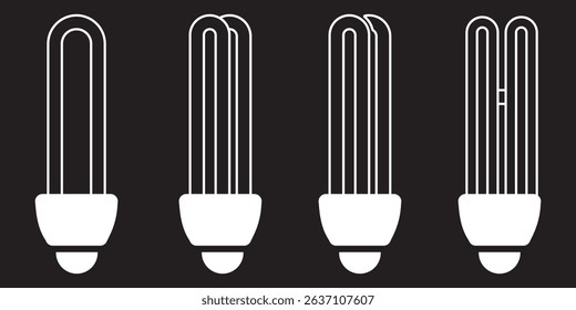 Lamp line icon set. Idea lamp icon collection. Flat style - stock vector. EPS 10.