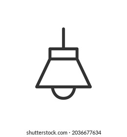 Lamp line icon, sign or symbol. Premium pictogram in trendy outline style. Lamp pixel perfect vector icon isolated on a white background. 