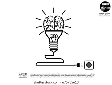 Lamp  line pattern - modern design Idea and Concept  Vector illustration Business  Infographic template.