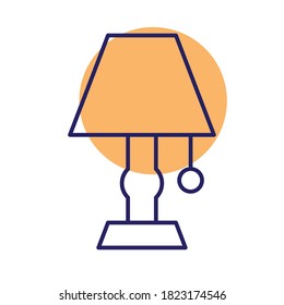 diseño de icono de estilo de línea de lámpara, herramienta eléctrica de potencia de dispositivo de objetos domésticos y tema de instrumentos Ilustración de vectores