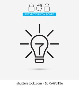 Lamp line Vector icon