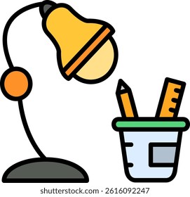 Lamp Line Vector Icon Design