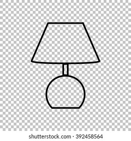 Lamp line vector icon on transparent background