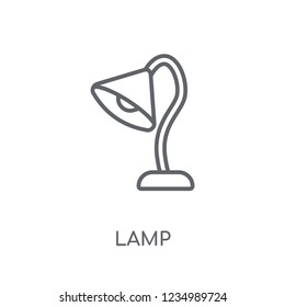 Lamp linear icon. Modern outline Lamp logo concept on white background from Furniture and Household collection. Suitable for use on web apps, mobile apps and print media.