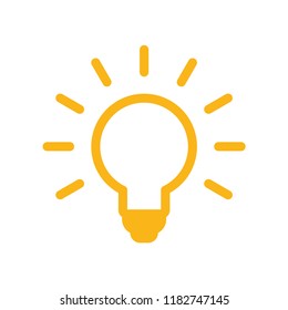 Lamp linear icon on white background. Vector illustration. Solution symbol