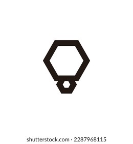 Lamp, lines, hexagon geometric symbol simple logo vector