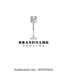 lamp logo cartoon template icon design black modern vector illustration