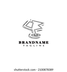 lamp logo cartoon template icon cute black modern isolated vector simple