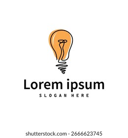 Concepto de diseño de logotipo de lámpara, con un concepto abstracto minimalista moderno, diseño como símbolo, Plantilla de ilustración o para un producto o marca comercial