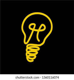 lamp logo design inspiration . monoline lamp logo . idea logo template . simple bulb icon