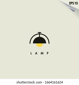 Lamp Logo Design Isolated In Light. Lamp Logo Template. Modern Design. Flat Logo. Vector Illustration