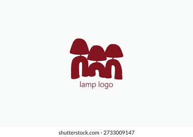 Logo-Design der Lampe einzeln auf hellem Hintergrund. Moderne und minimale Beleuchtung Logo-Vorlage mit einem sauberen flachen Stil
