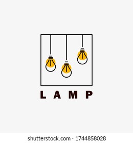 Lamp logo design with minimalist style