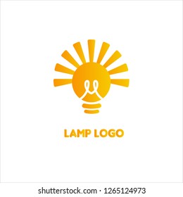 lamp logo design with modern style shape free vector