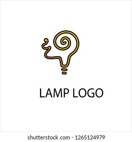 lamp logo design with modern style shape free vector