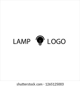 lamp logo design with modern style shape free vector