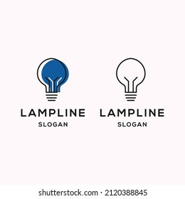 Lamp logo icon flat design template