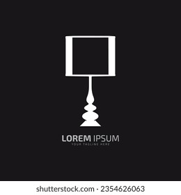 logotipo de lámpara, vector de silueta de icono de lámpara, símbolo de lámpara y lámpara de luz aislada en fondo negro