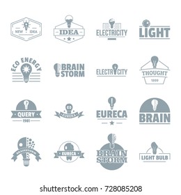 Lamp logo icons set. Simple illustration of 16 lamp logo vector icons for web