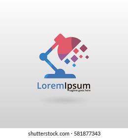 Lamp logo. Multicolored lamp logotype 