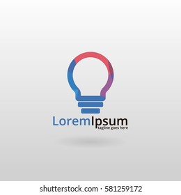 Lamp logo. Polygonal lamp logo