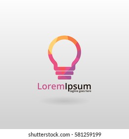 Lamp logo. Polygonal lamp logo