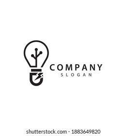 Lamp logo template icon design