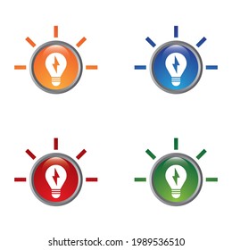 Lamp logo template icon set design