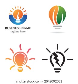 Lamp logo template icon set design