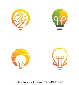 Diseño de conjunto de iconos de la plantilla del logotipo de la lámpara