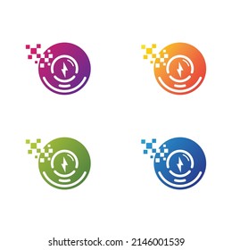 Conjunto de iconos de la plantilla del logotipo de la lámpara