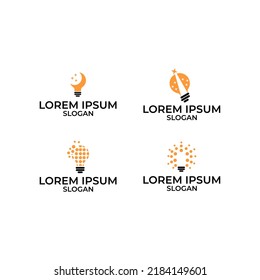  Lamp Logo Template,light bulb design logo, lamp logo icon,Creative idea set logo.