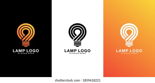 prima de diseño vectorial de logotipo de lámpara