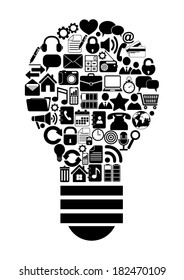 Lamp made from media icons