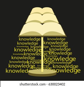 Lamp made from open books. Vector illustration.