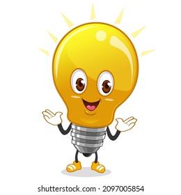 lamp mascot cartoon in vector