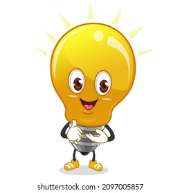 dibujos animados de mascota de lámpara en vector